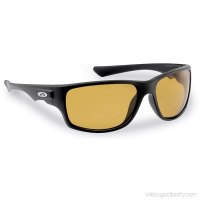 Flying Fisherman Roller Polarized Sunglasses, Matte Black Frame, Yellow-Amber Lens 551050686